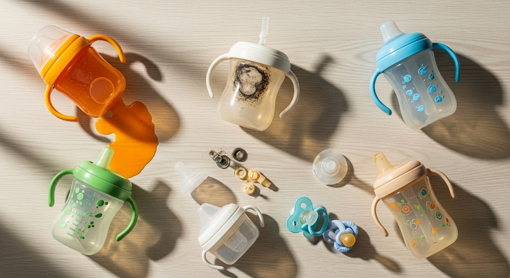 parent cleaning sippy cup valve components