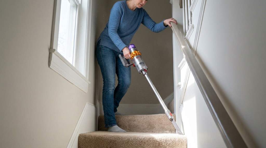 Clean residential staircase inside Seattle home