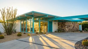 Classic Palm Springs retro home with preserved mid century architecture