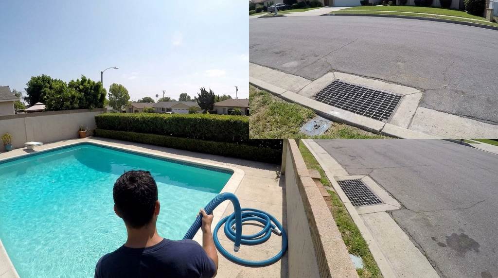 Technician testing swimming pool chlorine levels